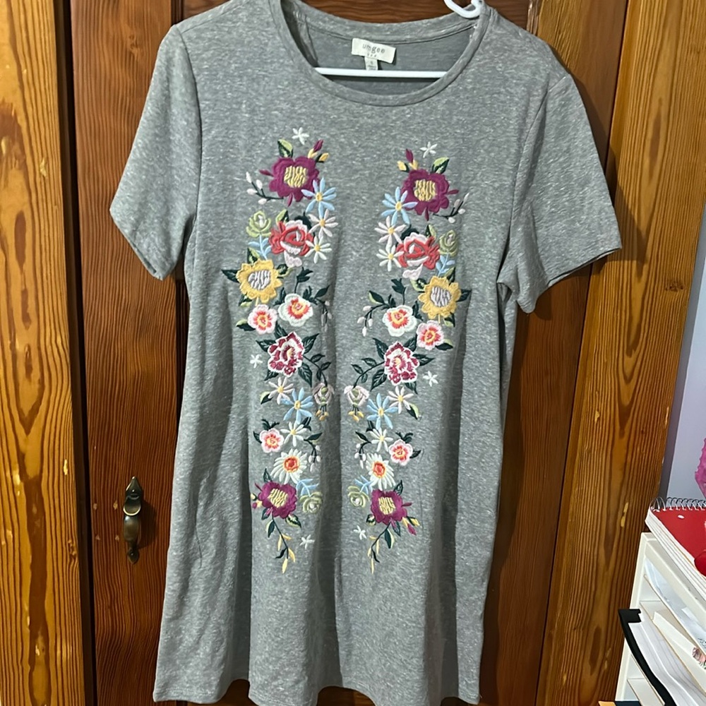 Umgee Dress with Floral Embroidery